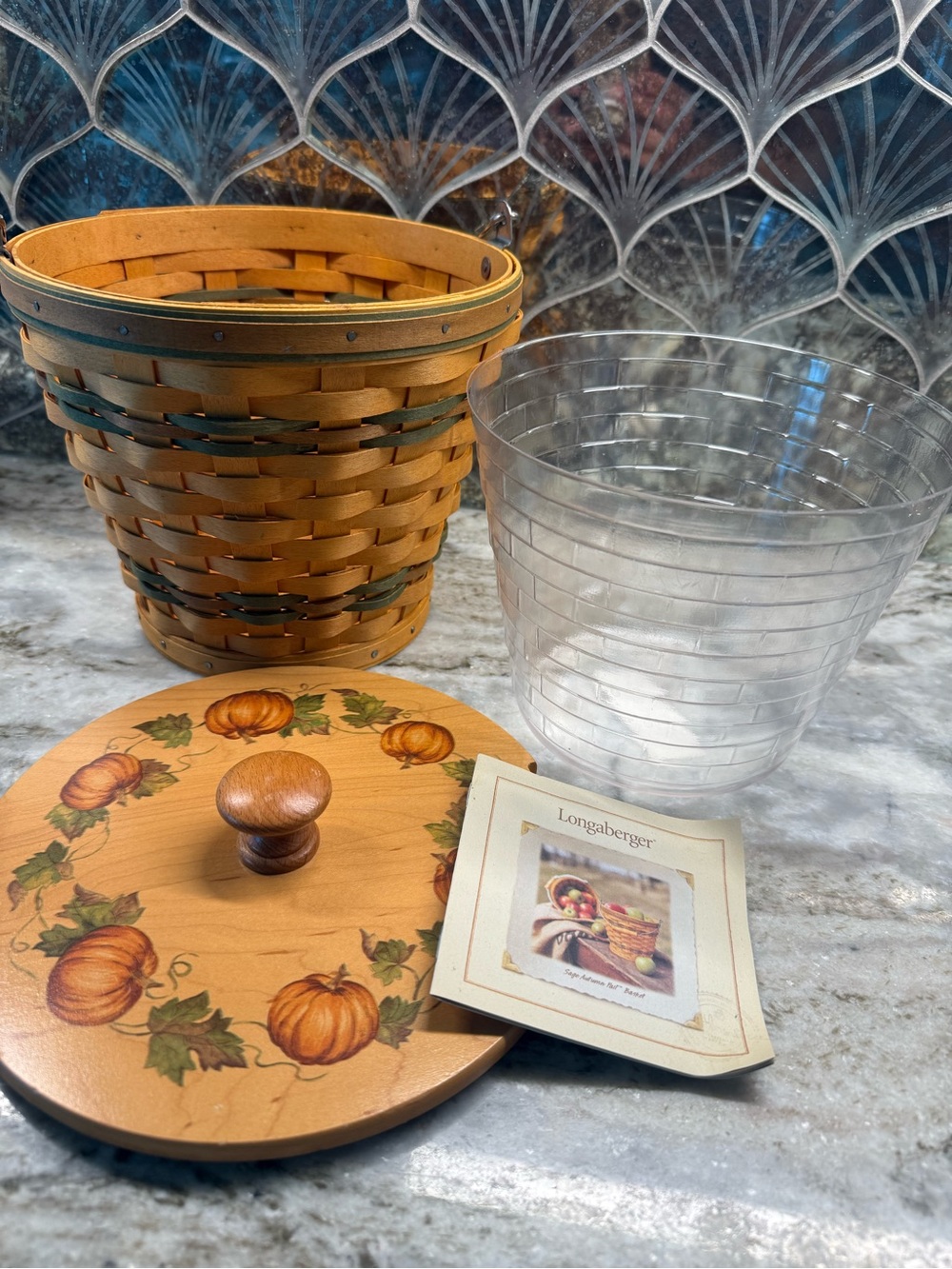 Longaberger 2002 Autumn Pail
Basket Pumpkin Patch Lid
Protector Fall Harvest